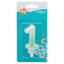Cake Candle Number 1 Ombre White - Green 7cm