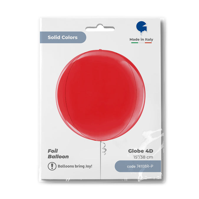 Grabo 38 cm Red 4D Sphere Foil Balloon