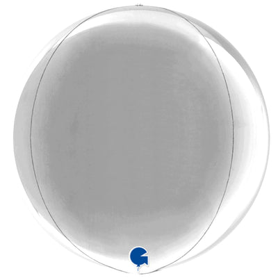 Silver 4D Sphere Foil Balloon 38 cm Grabo