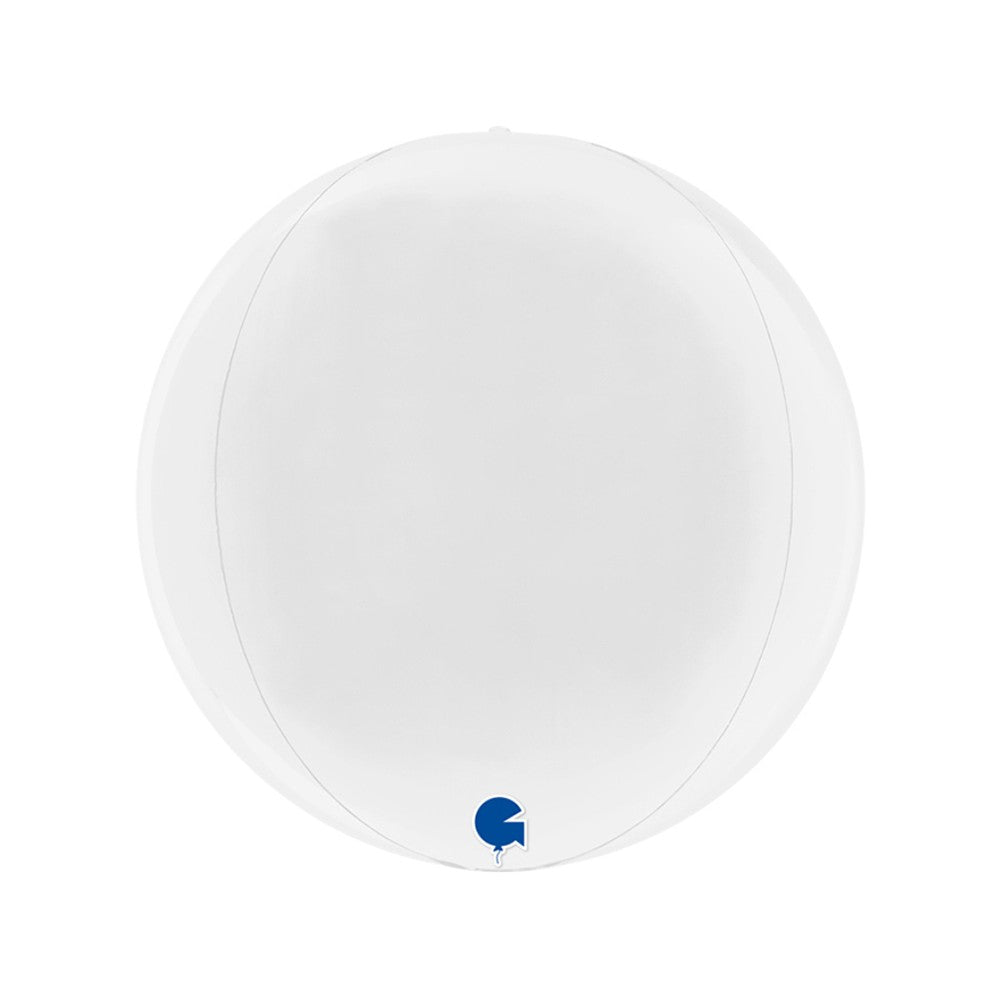 Foil Balloon Sphere 4D White 29 cm Grabo