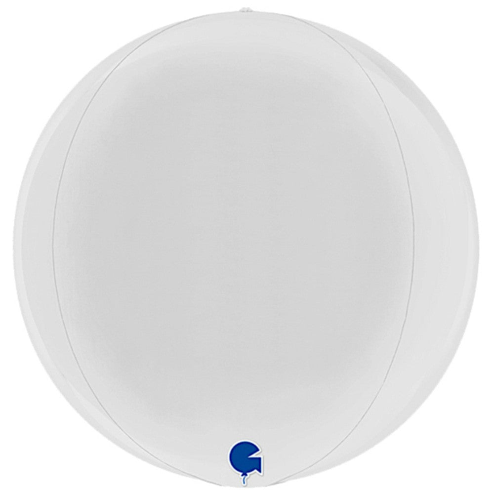 Foil Balloon Sphere 4D White 38 cm Grabo