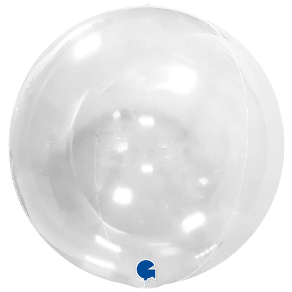 Foil Balloon Sphere 4D Transparent 38 cm Grabo
