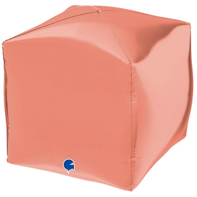 4D Cube Foil Balloon Rose Gold 38 cm Grabo