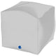 Cube 4D White SATIN Foil Balloon 38 cm Grabo