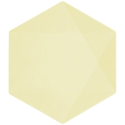Set 6 Farfurii Hexagonale Galbene Decor Vert 26.1x22.6cm 9918233