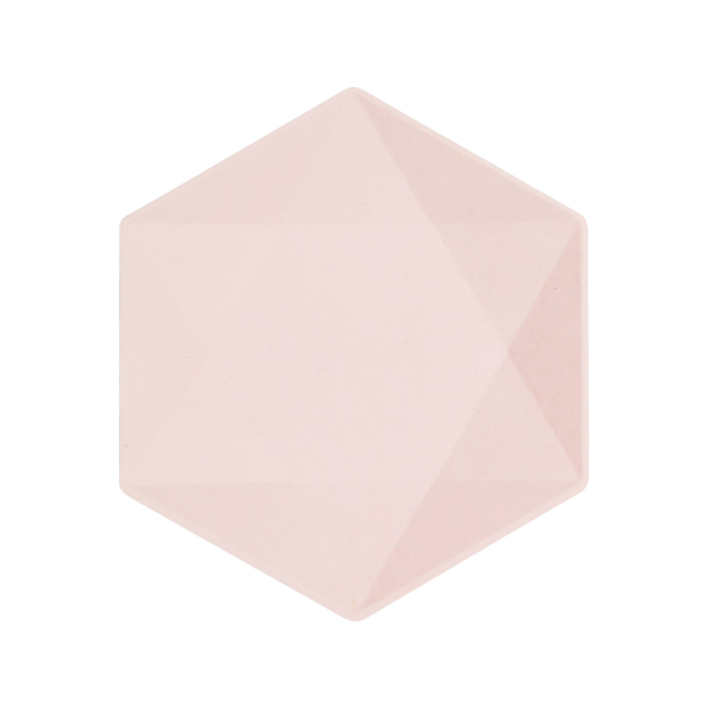Set of 6 Pink Hexagonal Plates Decor Vert 20.8x18.1cm 9918237
