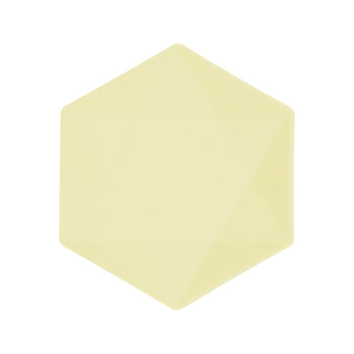 Set 6 Farfurii Hexagonale Galbene Decor Vert 20.8x18.1cm 9918239