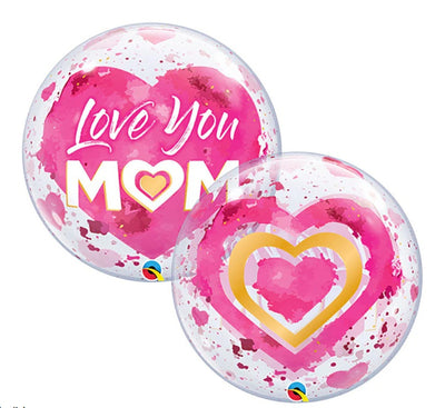 Deco Bubble I Love You Mom Inimioara Roz 22 inch - 55cm 82542 Qualatex