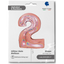 Jumbo Foil Balloon NUMBER 2 Rose Gold Glitter 102 cm Grabo