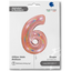 Jumbo Foil Balloon NUMBER 6 Rose Gold Glitter 102 cm Grabo
