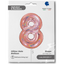 Jumbo Foil Balloon NUMBER 8 Rose Gold Glitter 102 cm Grabo