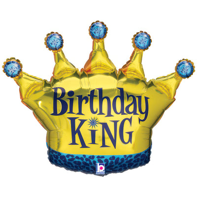 Balon Folie Figurina Coroana Birthday King 76cm