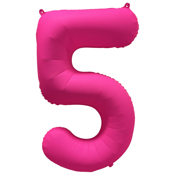 Neon Pink Number 5 Foil Balloon 86cm R-10027-PKG