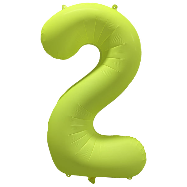 Balon Folie Cifra 2 Galben Neon 86cm R-10037-PKG