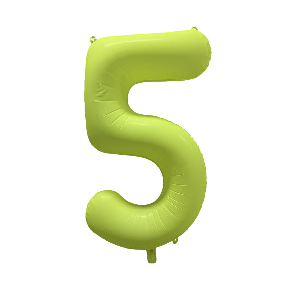 Balon Folie Cifra 5 Galben Neon 86cm R-10040-PKG