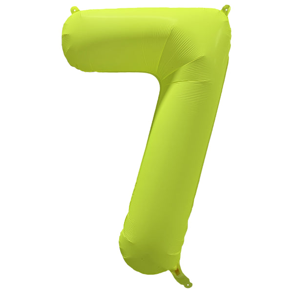 Foil Balloon Number 7 Neon Yellow 86cm R-10042-PKG