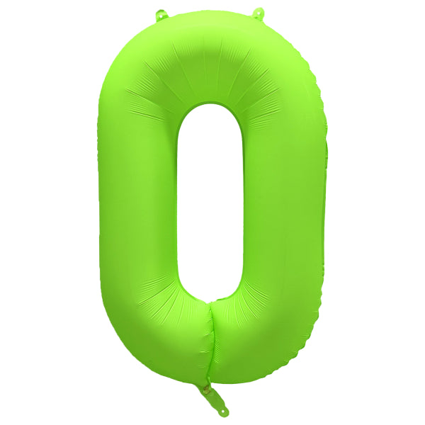 Foil Balloon Number 0 Neon Green 86cm R-10048-PKG