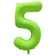 Balon Folie Cifra 5 Verde Neon 86cm R-10053-PKG