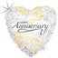 Balon Folie Inima Holografica Happy Anniversary 46 cm Grabo