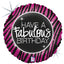 Balon Folie Rotund Zebra Fabulous B-day 46 cm Grabo