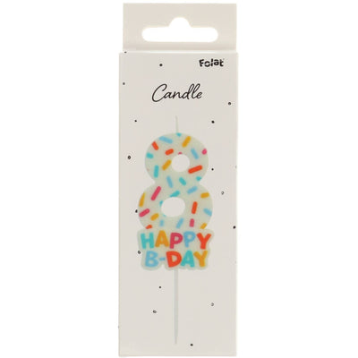 Lumanare Tort Cifra 8 Cozy Sprinkles 7cm