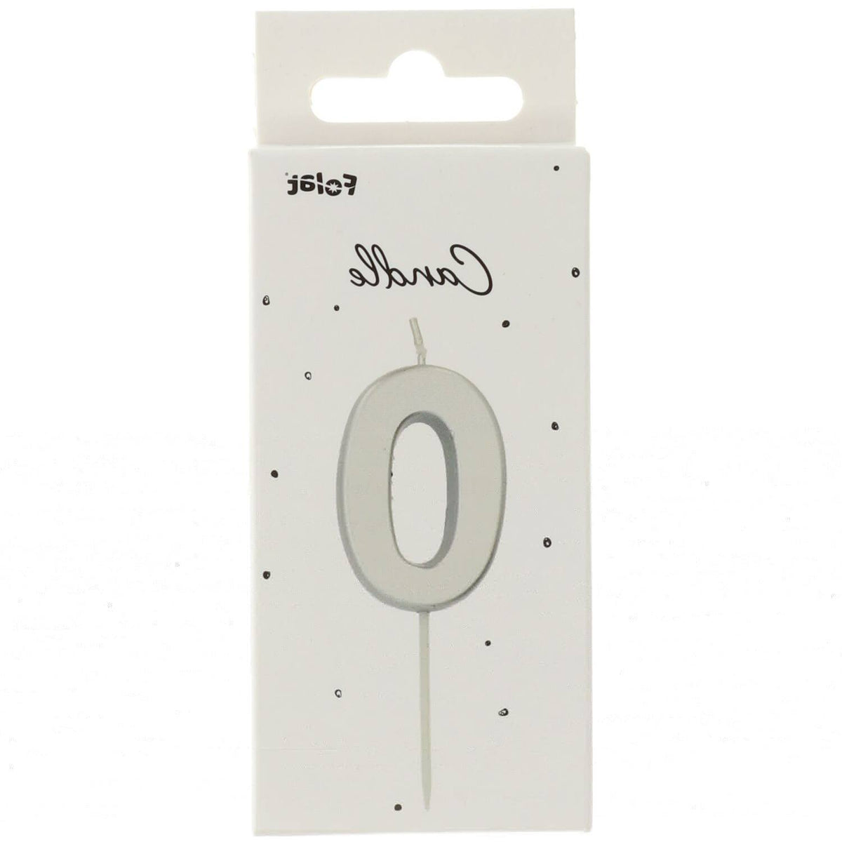 Number 0 Birthday Cake Candle Silver 5cm