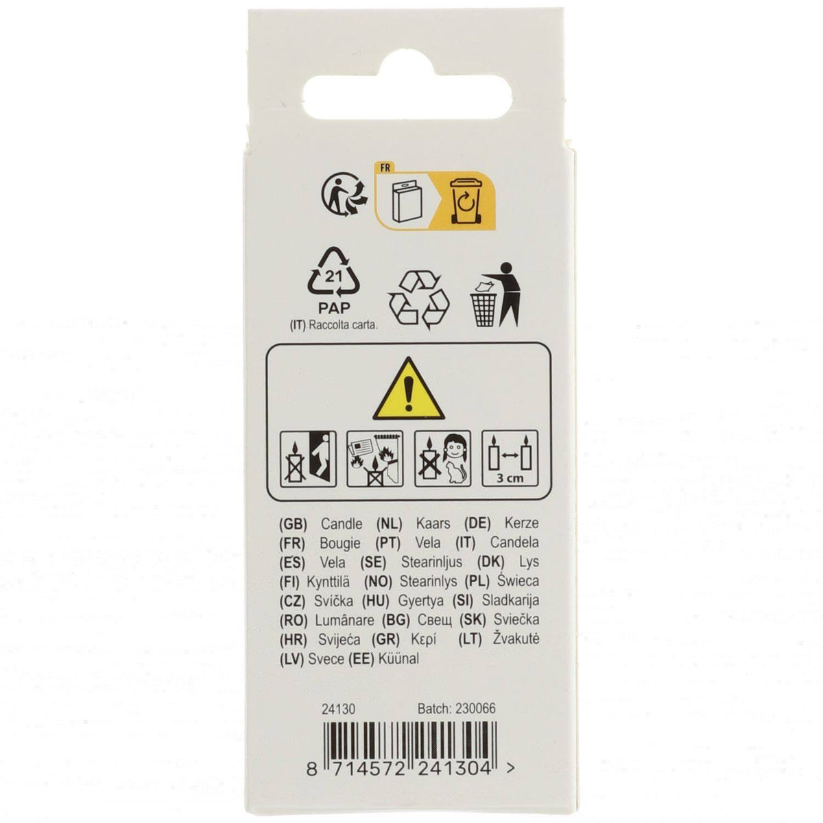 Number 0 Birthday Cake Candle Silver 5cm