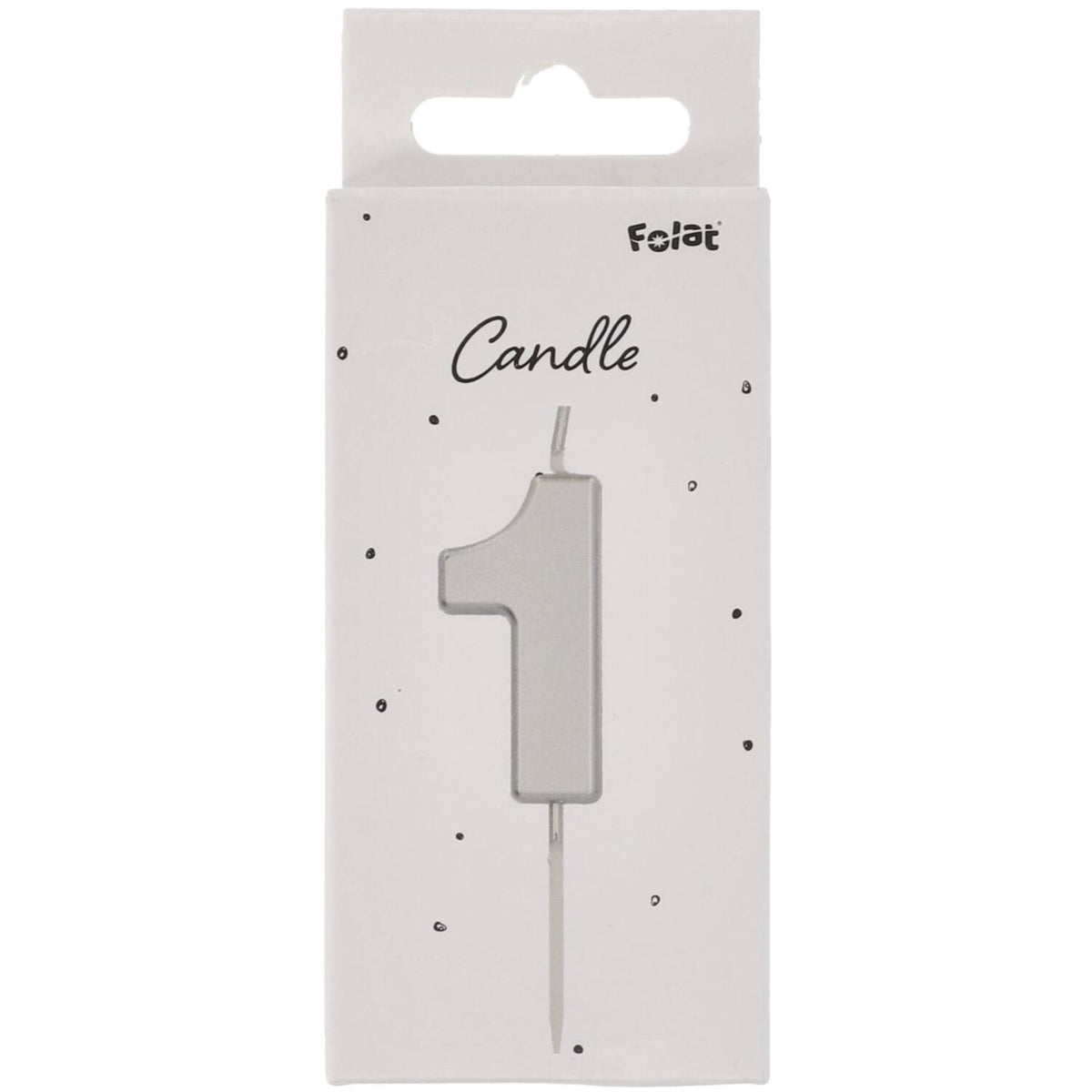 Number 1 Birthday Candle Silver 5cm