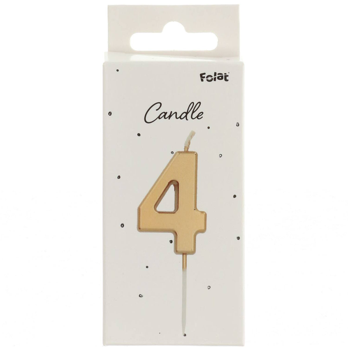 Number 4 Gold Cake Candle 5cm