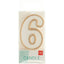 Number 6 Cake Candle Gold Outline 9cm