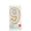 Number 9 Cake Candle Gold Outline 9cm