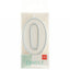 Number 0 Cake Candle Silver Outline 9cm