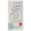 Number 5 Cake Candle Silver Outline 9cm