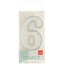 Number 6 Birthday Candle Silver Outline 9cm