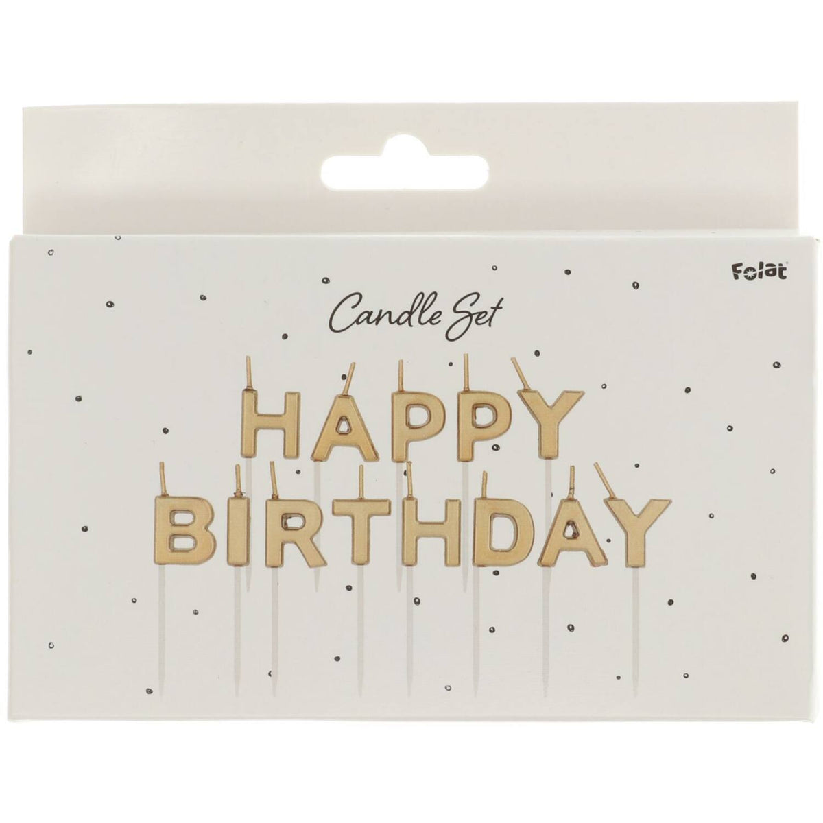 Gold Happy Birthday Cake Candle Set 2cm