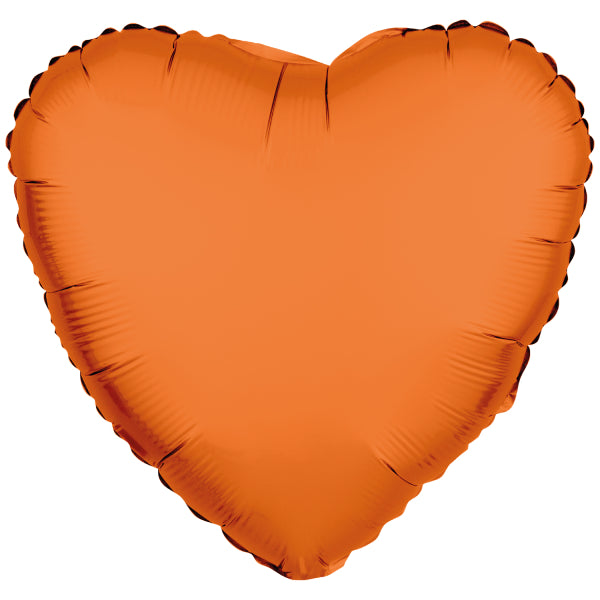 Neon Orange Heart Foil Balloon 43cm R-10020-PKG