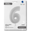 Jumbo Foil Balloon NUMBER 6 Shiny White 102 cm Grabo