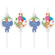 Set of 4 Drinking Straws with Jungle Medallion