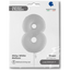 Jumbo Foil Balloon NUMBER 8 Shiny White 102 cm Grabo