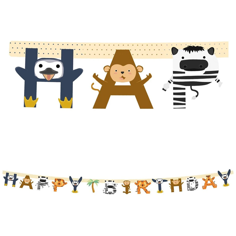 Banner Petrecere Happy Birthday Animalute Zoo 200cm