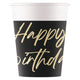 Set 8 Pahare Petrecere Carton 200ml Happy Birthday Elegant 