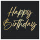 Set 20 Servetele Hartie 33x33cm Happy Birthday Auriu