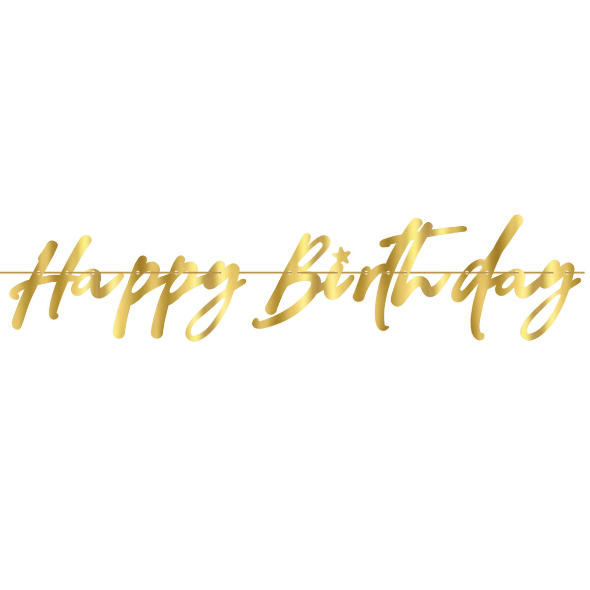 Banner Hartie Happy Birthday Auriu