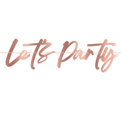 Banner Hartie Let's Party Rose Gold 160cm