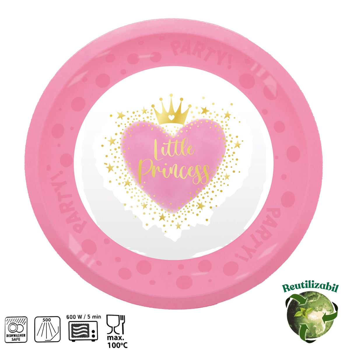 Set 4 Farfurii Reutilizabile Petrecere 21cm My Little Princess