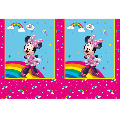 Fata de masa petrecere 120x180cm Minnie Rainbow Makes Me Smile