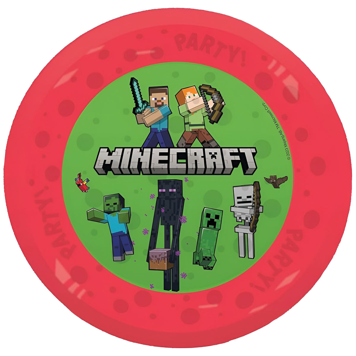 Set of 4 Reusable Party Plates 21cm Minecraft