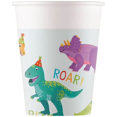 Set of 8 Party Cups 200ml Dino