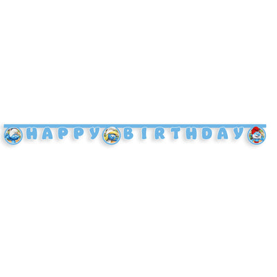 Banner Petrecere Happy Birthday Litere Strumfi