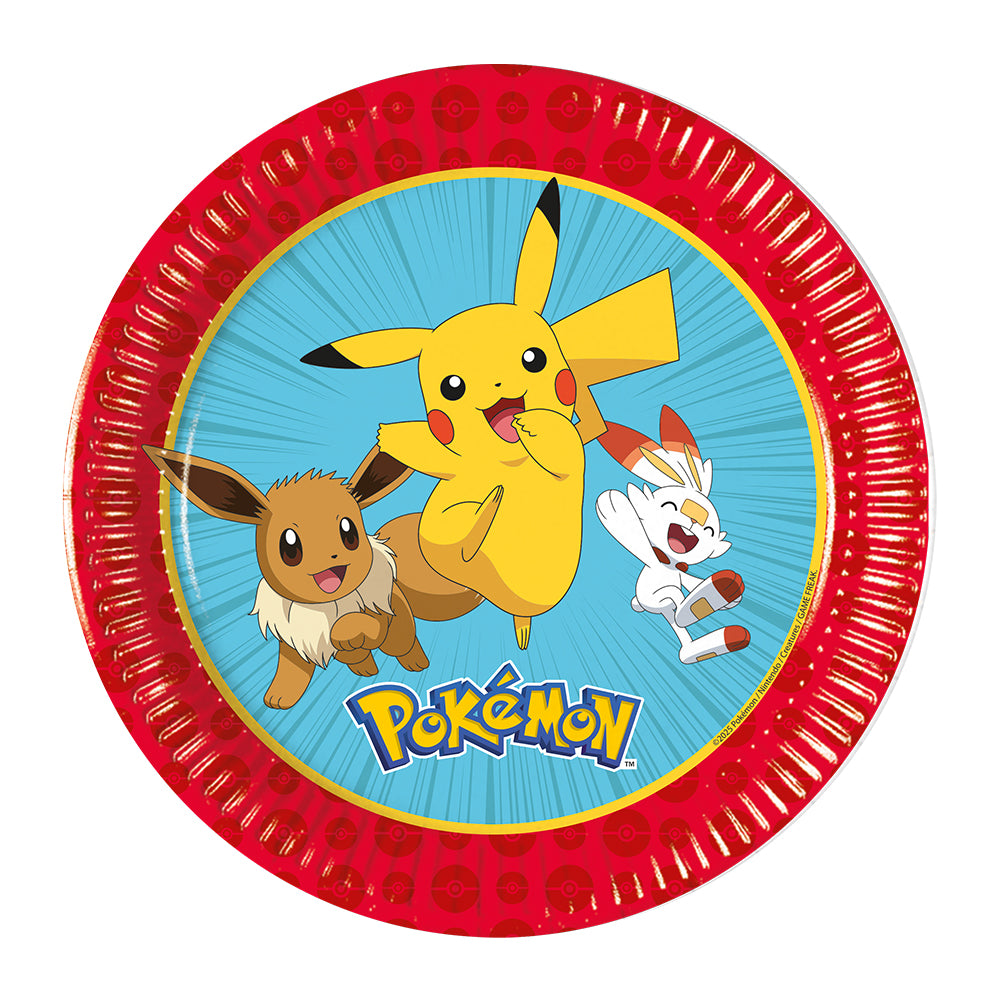 Set of 8 Pokemon Party Plates 20cm